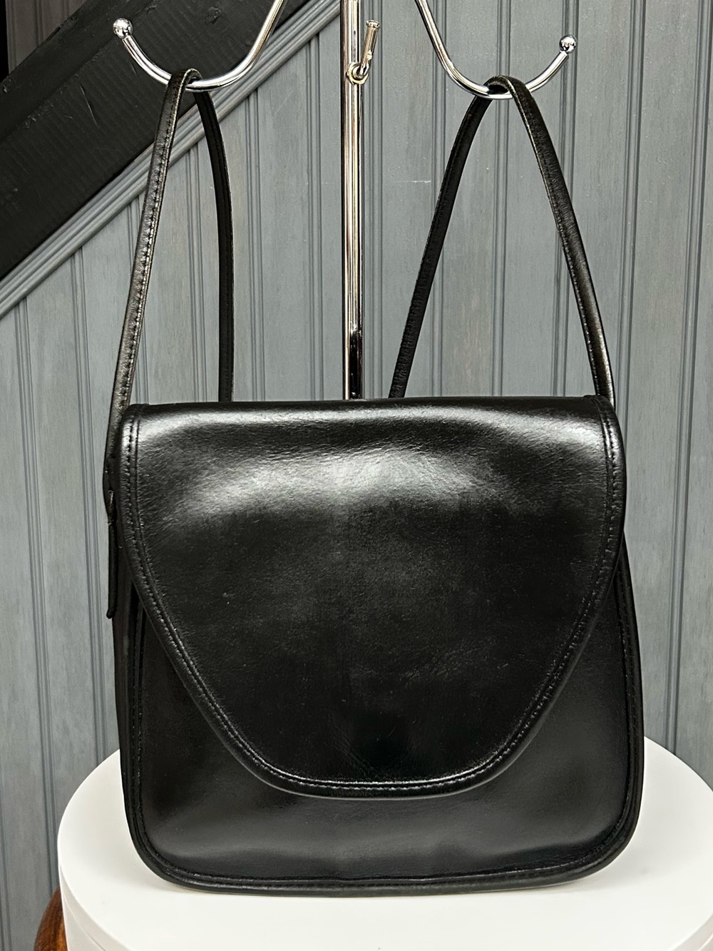 Vintage Coach Lindsay Bag 9888 Black Leather Crossbody Flap Bag - Picture 15 of 15